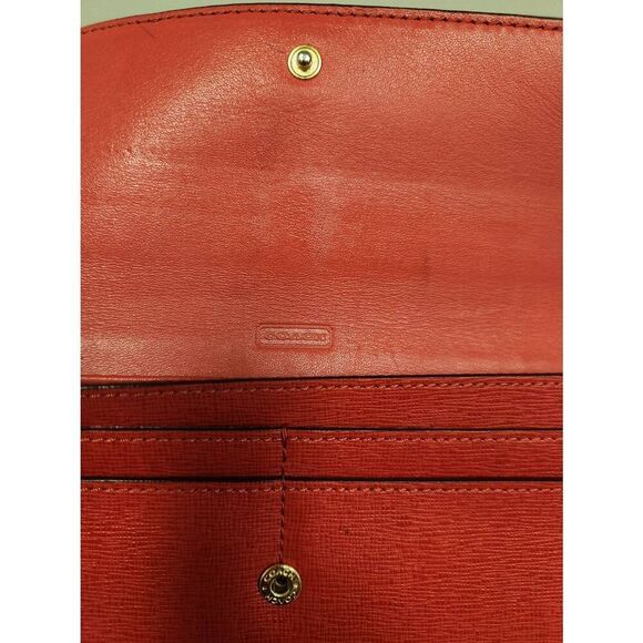 Coach Red Saffiano Leather Slim Envelope Wallet 49350 - Picture 8 of 11